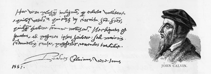 Écriture et signature de Jean Calvin, 8 décembre 1551